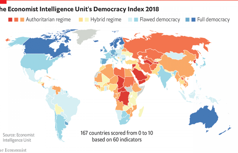 საქართველო "დემოკრატიის ინდექსში" ჩამოქვეითდა და მსოფლიოში 89-ე ადგილზეა