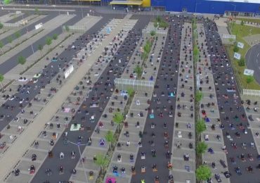 Extraordinary moment Muslims gather in Ikea car park to celebrate Eid while social distancing