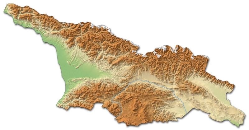 Карта рельеф грузии