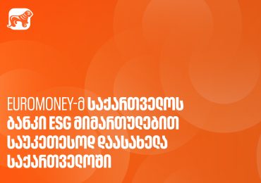 Euromoney-ის გამოცემამ საქართველოს ბანკი ESG მიმართულებით საუკეთესო ბანკად დაასახელა საქართველოში